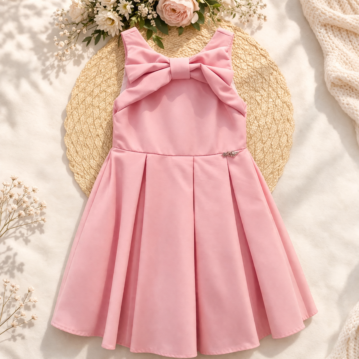 Vestido Festa Infantil Laço Frontal