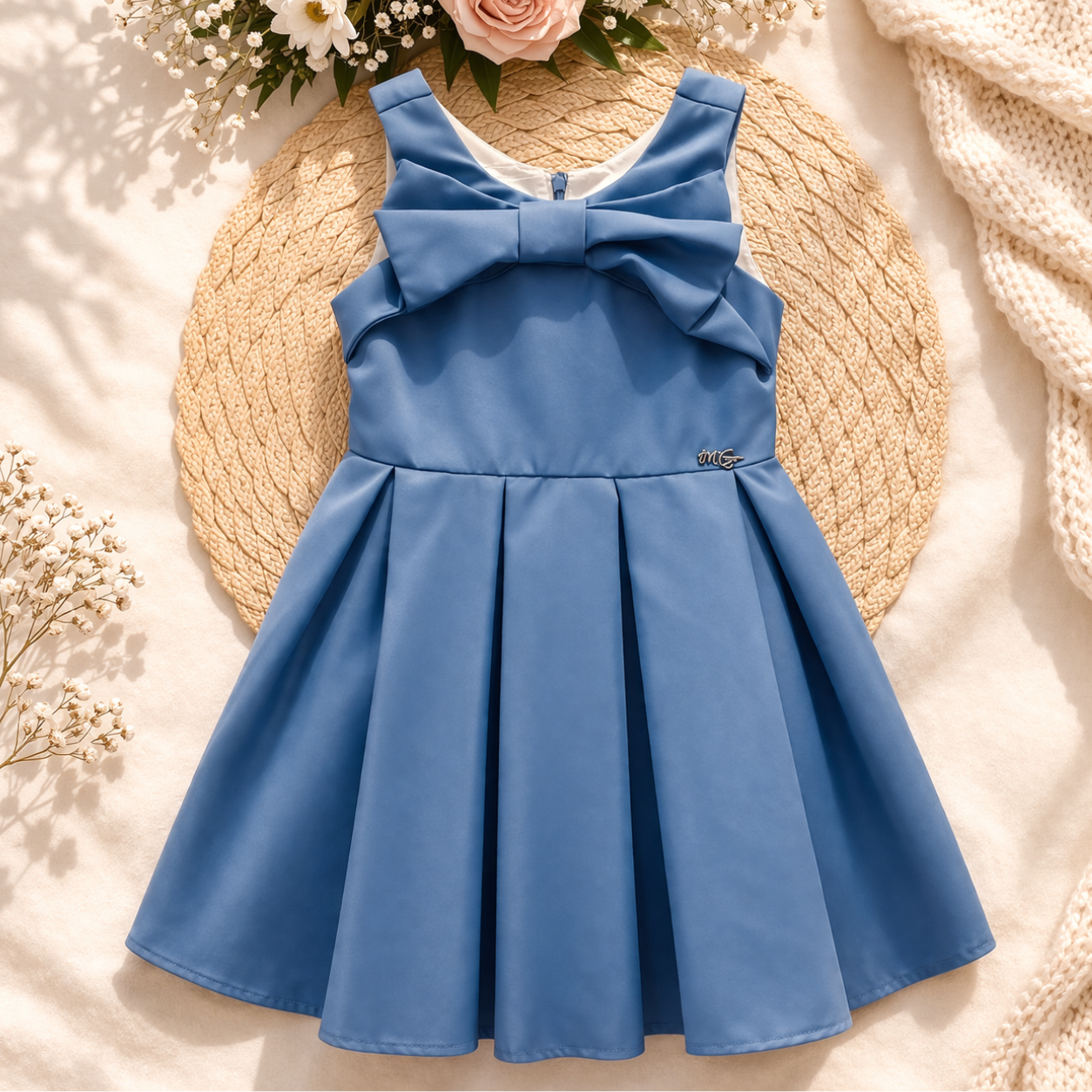 Vestido Festa Infantil Laço Frontal - Imagem 2