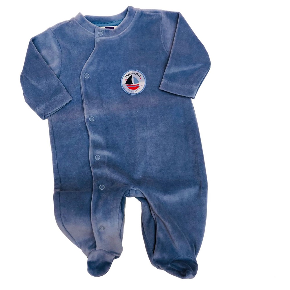 Macacao Bebe Azul Bf8496