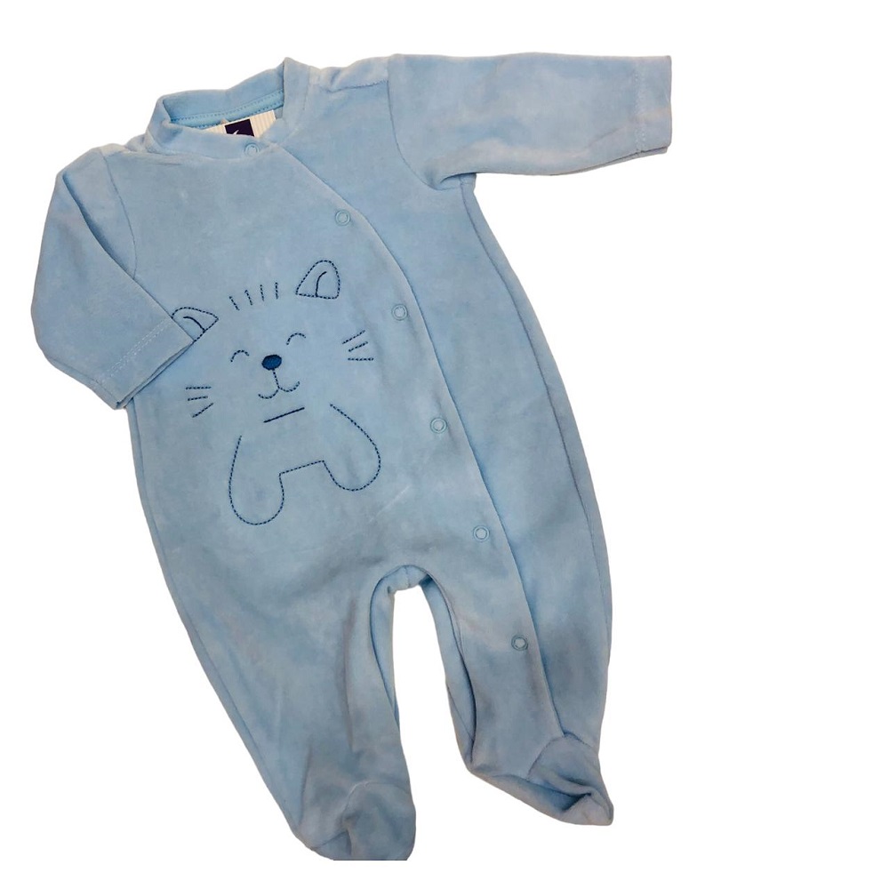 Macacao Bebe Azul Bf8496