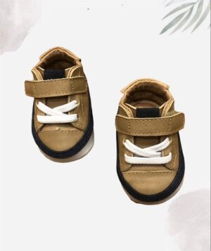 Tênis Bebê Velcro Elastico Marron