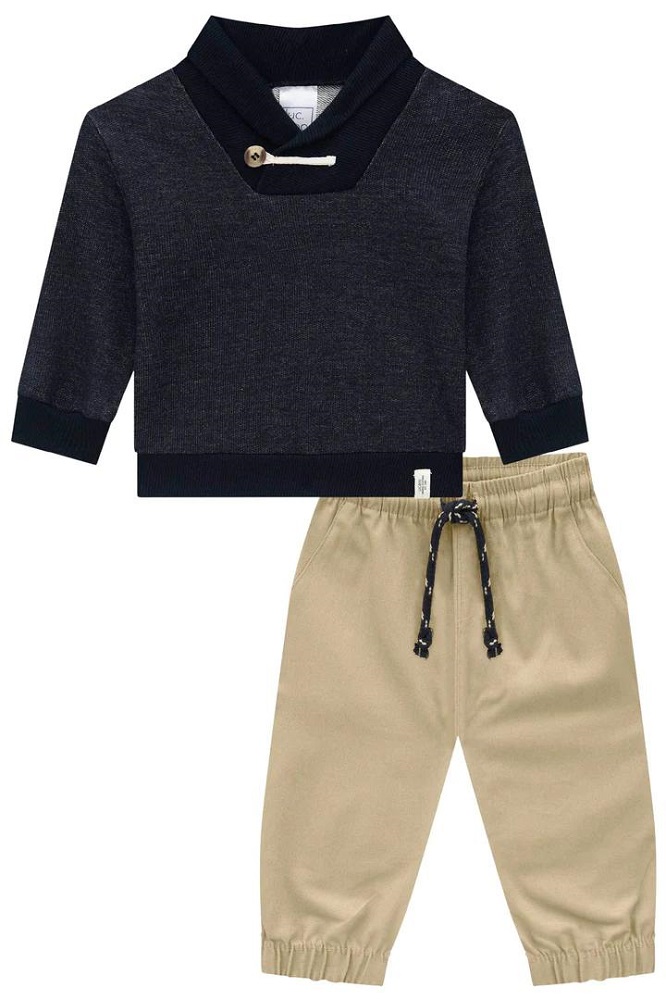 Conjunto De Blusão Em Moletom Infantil
