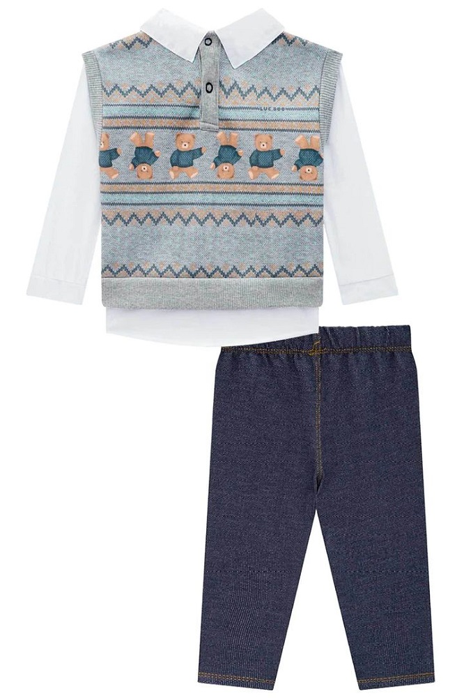 Conjunto De Camisa Em Tricoline Infantil
