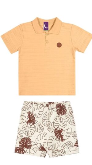Conjunto Infantil Menino Folhagem Laranja