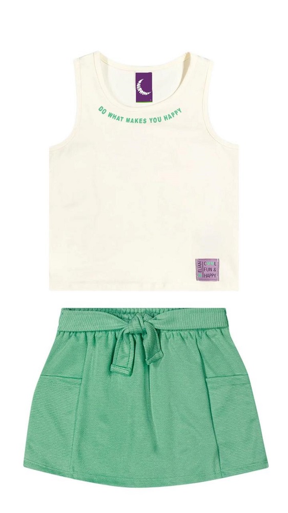 Conjunto Infantil Menina Look Verão Bege