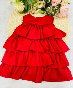 Vestido Bebê Babado Vermelho