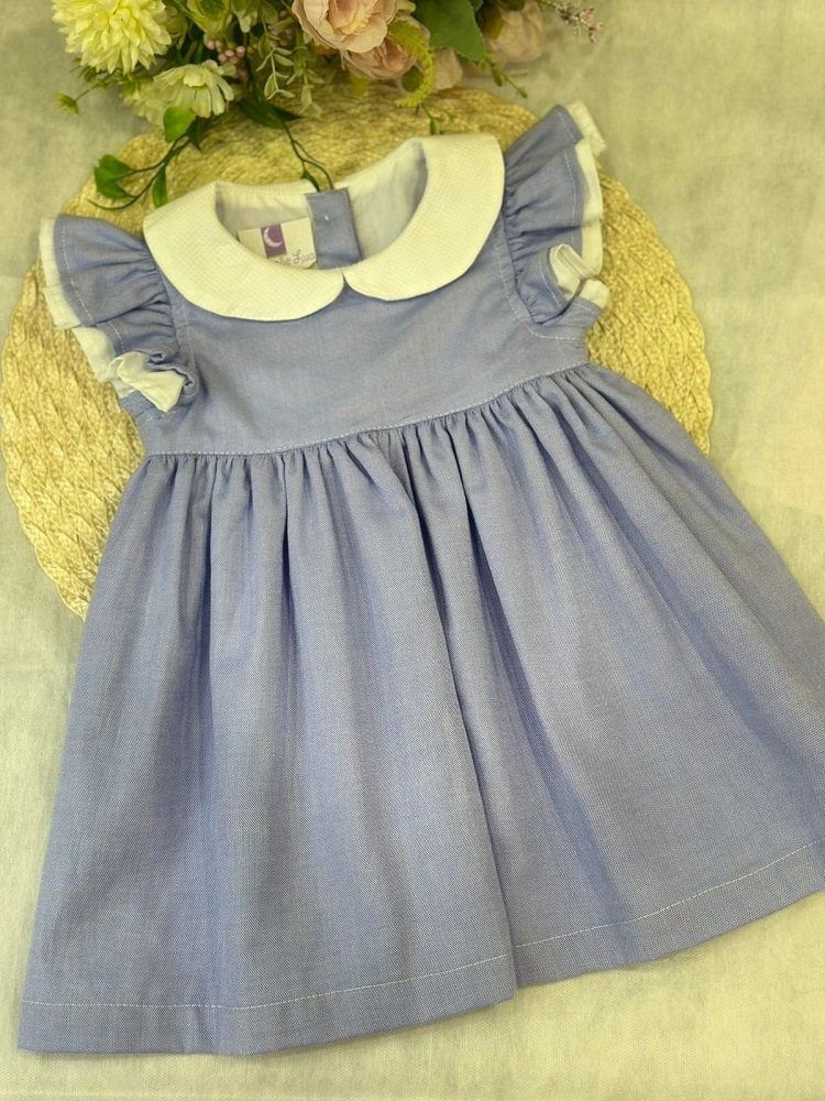 Vestido Bebe Gola Azul