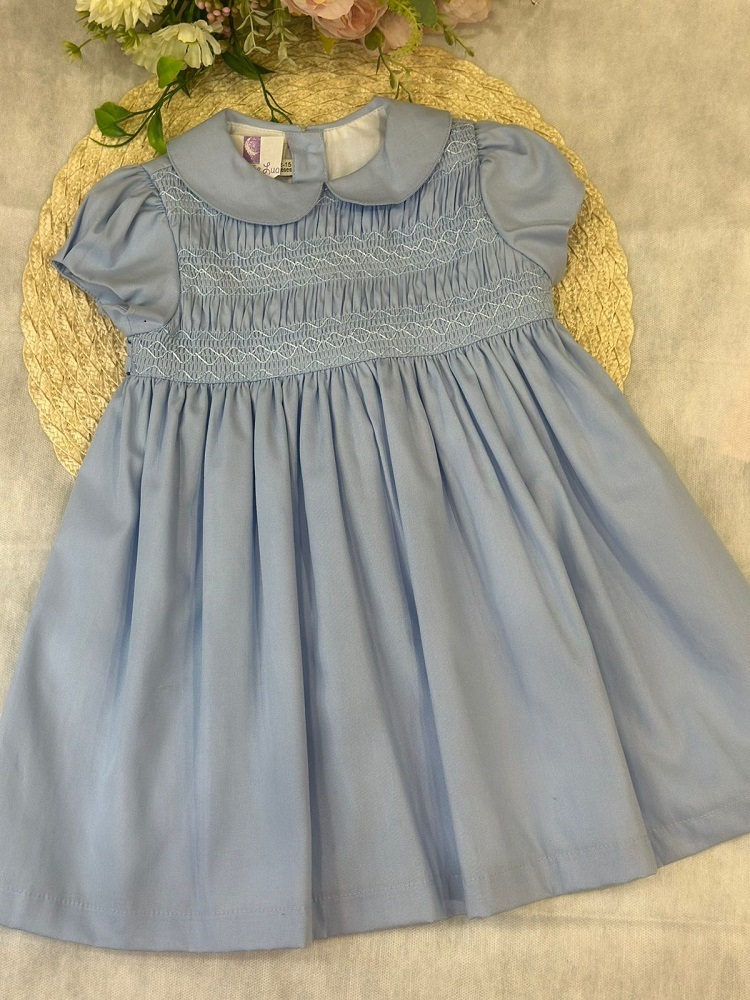 Vestido Bebê Casinha De Abelha Azul