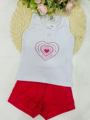 Conjunto Infantil Menina Coração Pink
