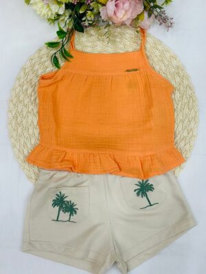 Conjunto Infantil Menina Laranja
