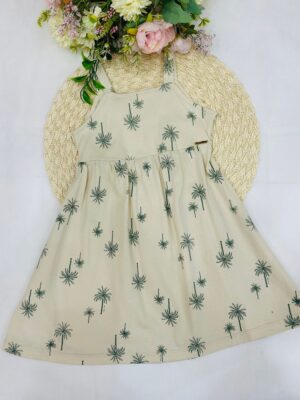 Vestido Infantil Palmeiras Bege