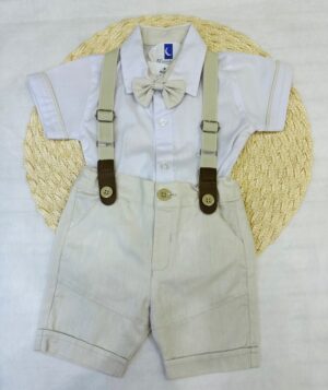Conjunto Body Suspensório Bebê