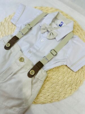 Conjunto Body Suspensório Bebê