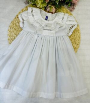 Vestido Branco Bebê Ponto Palito
