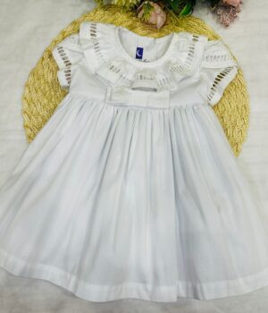 Vestido Branco Bebê Ponto Palito