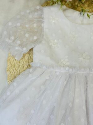 Vestido Floral Branco Bebê