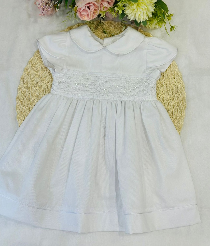 Vestido Branco Bebê Casinha De Abelha