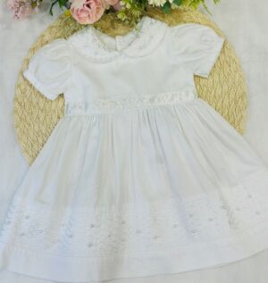 Vestido Branco Bebê Golinha Com Perola