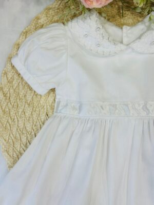 Vestido Branco Bebê Golinha Com Perola