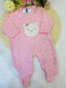 Macacão Bebê Longo Estampado Gata