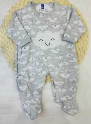 Macacão Bebê Longo Estampado Nuvem