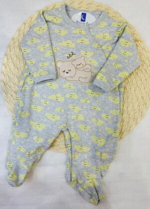 Macacão Bebê Longo Estampado Nuvem Infantil