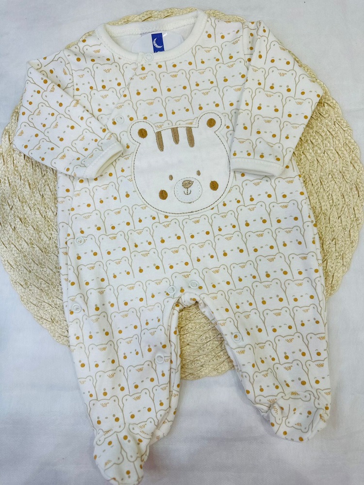 Macacão Bebê Longo Estampado Urso