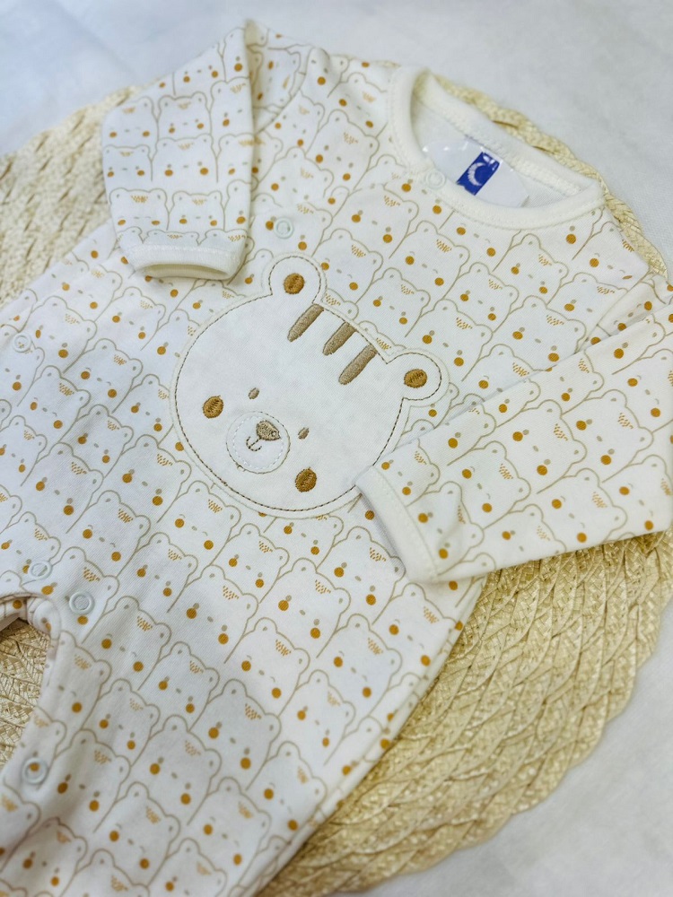 Macacão Bebê Longo Estampado Urso