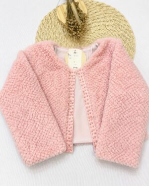 Bolero Casaco Infantil Teddy Com Pérolas