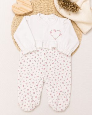 Macacão Bebê Suedine C/ Estampa Florzinhas Infantil