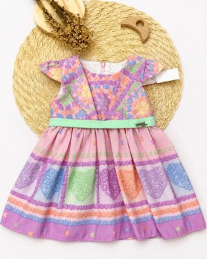 Vestido Bebê Estampado Candy Colors Infantil