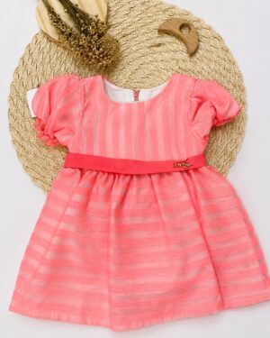 Vestido Bebê Texturizado Com Faixa Infantil
