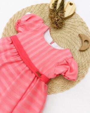 Vestido Bebê Texturizado Com Faixa Infantil