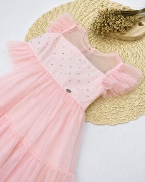 Vestido De Festa Bebê Rosa Com Strass Infantil