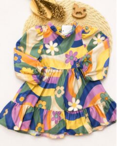 Vestido Infantil Estampado Groovy Color