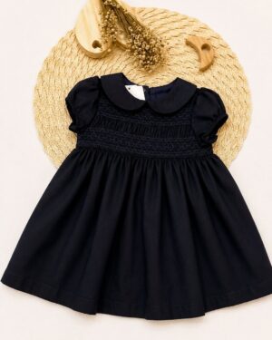 Vestido Bebê Marinho Casinha De Abelha Infantil