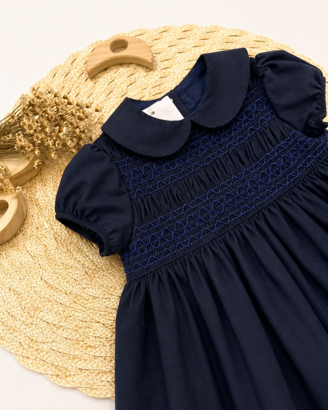 Vestido Bebê Marinho Casinha De Abelha