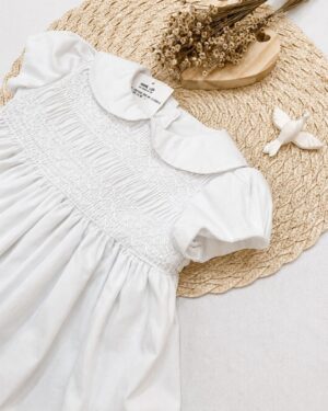 Vestido Bebê Casinha De Abelha Branco Infantil