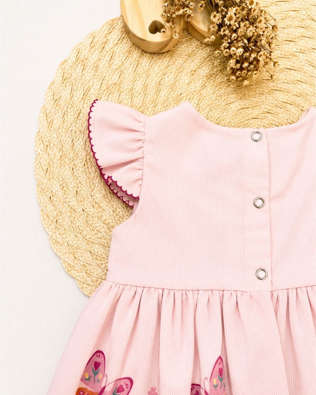 Vestido Bebê Com Borboletas E Flores