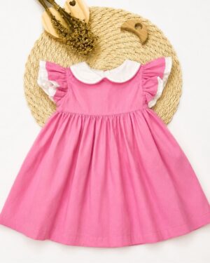 Vestido Bebê Com Gola Peter Pan Infantil