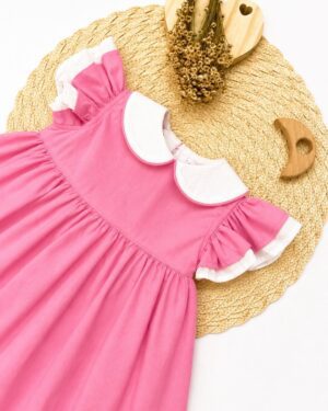 Vestido Bebê Com Gola Peter Pan Infantil