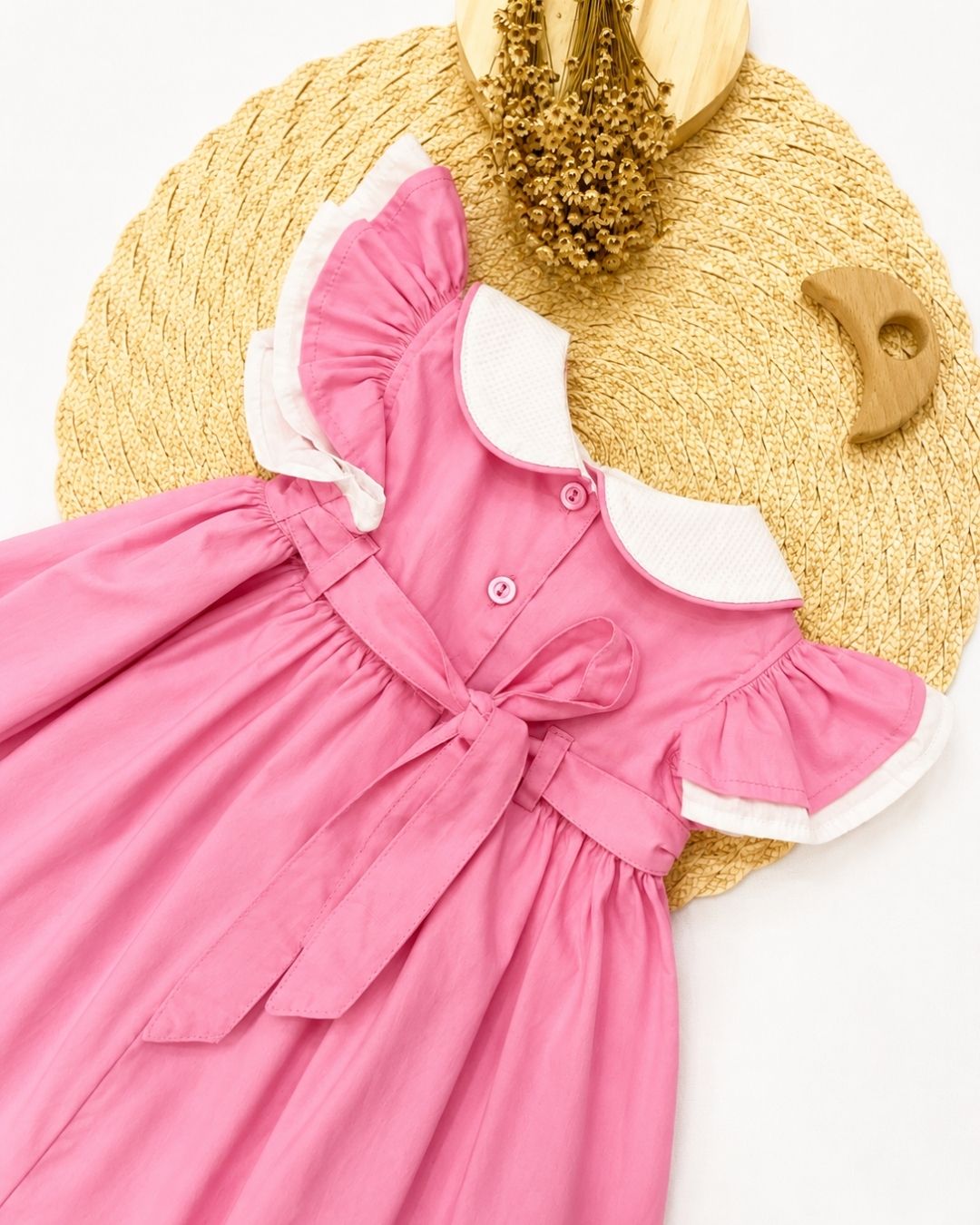 Vestido Bebê Com Gola Peter Pan