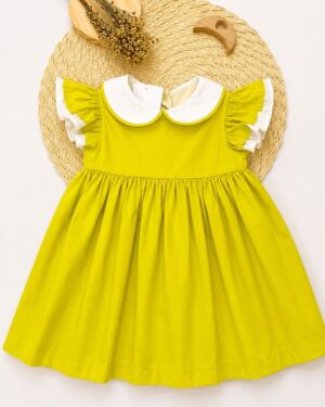 Vestido Bebê Com Gola Peter Pan Infantil