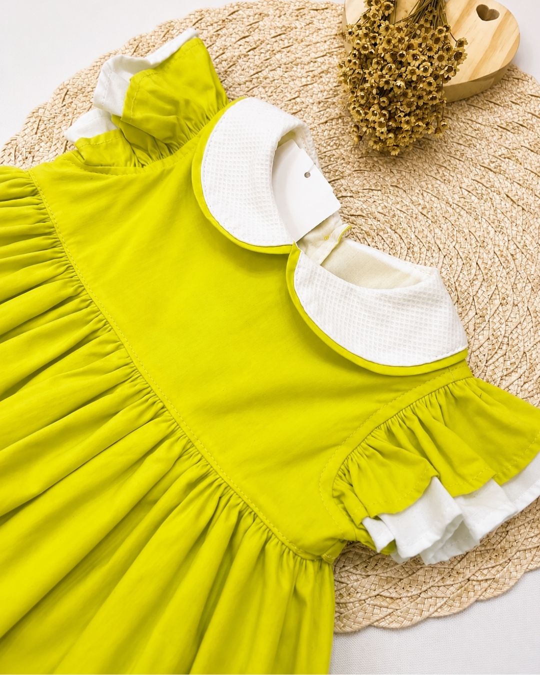 Vestido Bebê Com Gola Peter Pan