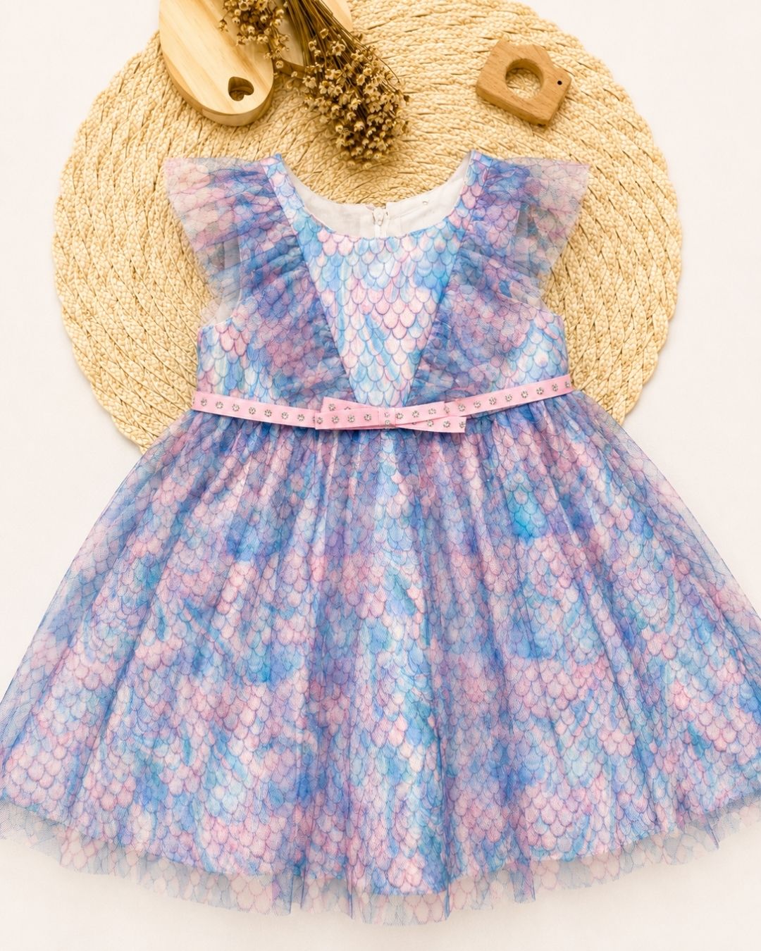 Vestido Bebê Estampa Sereia E Tule