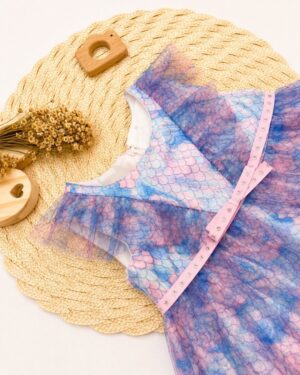 Vestido Bebê Estampa Sereia E Tule Infantil