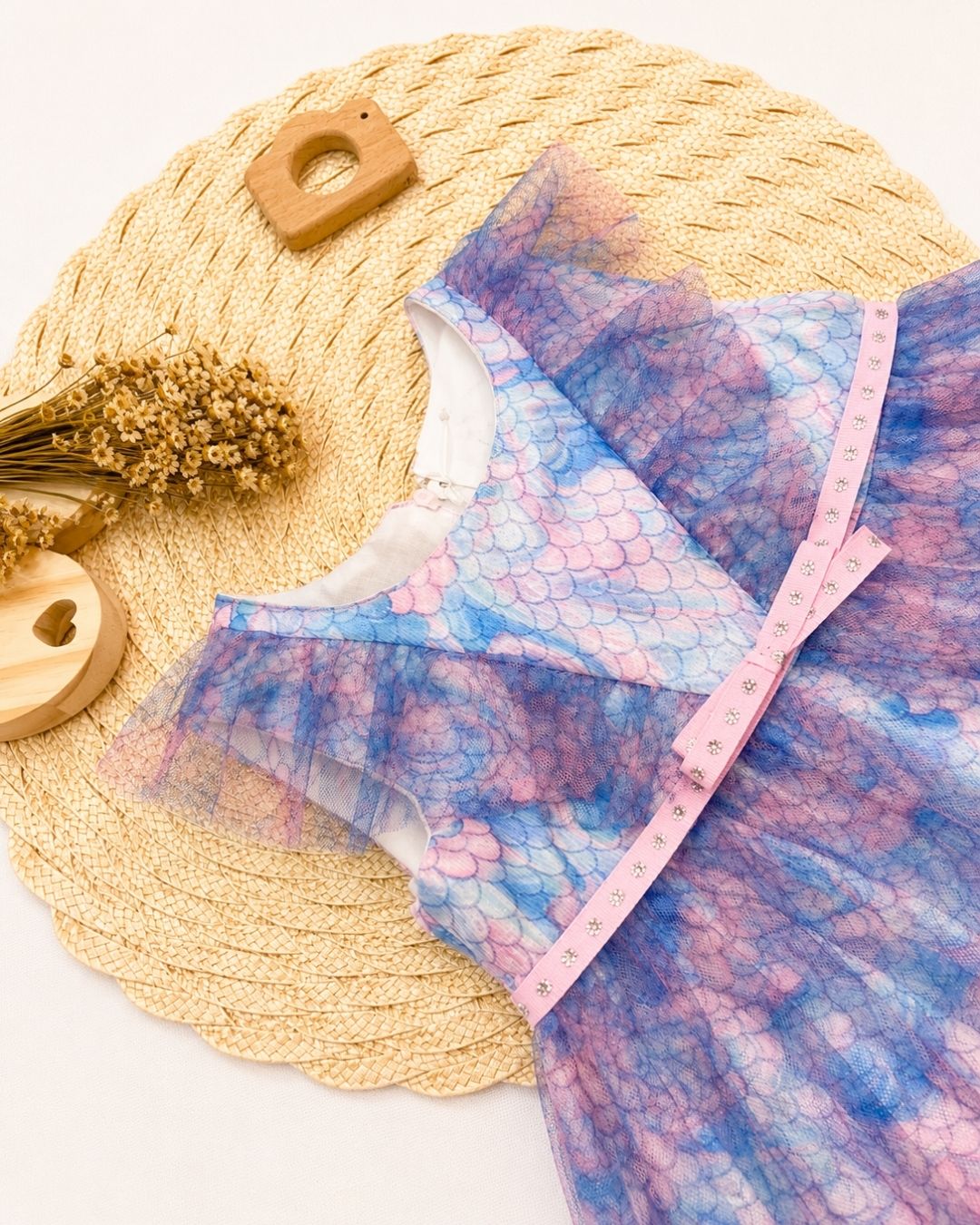 Vestido Bebê Estampa Sereia E Tule