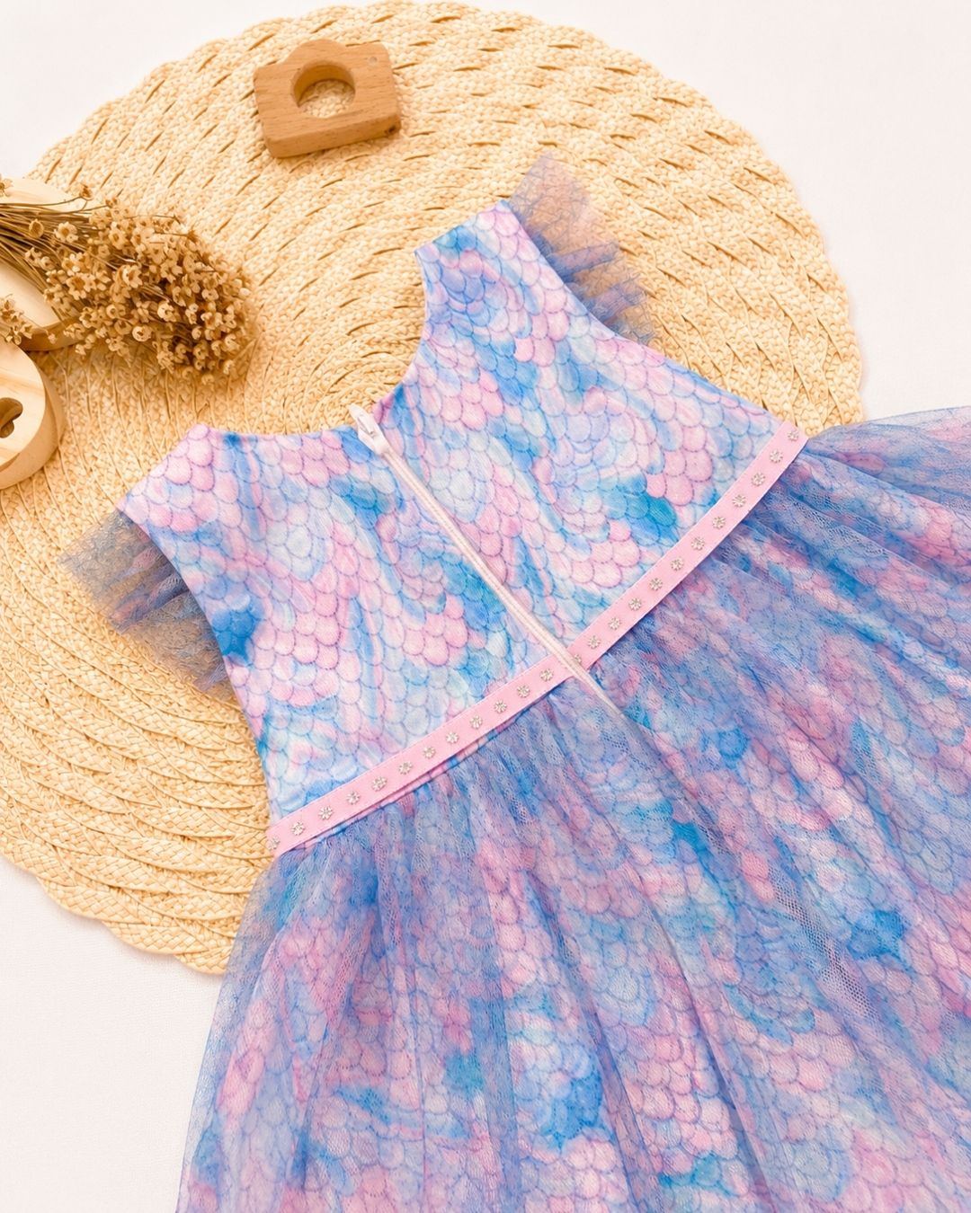 Vestido Bebê Estampa Sereia E Tule