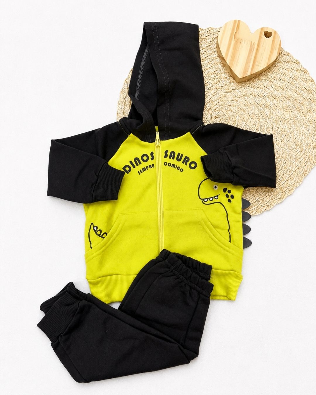 Conjunto Moletom Dino Neon