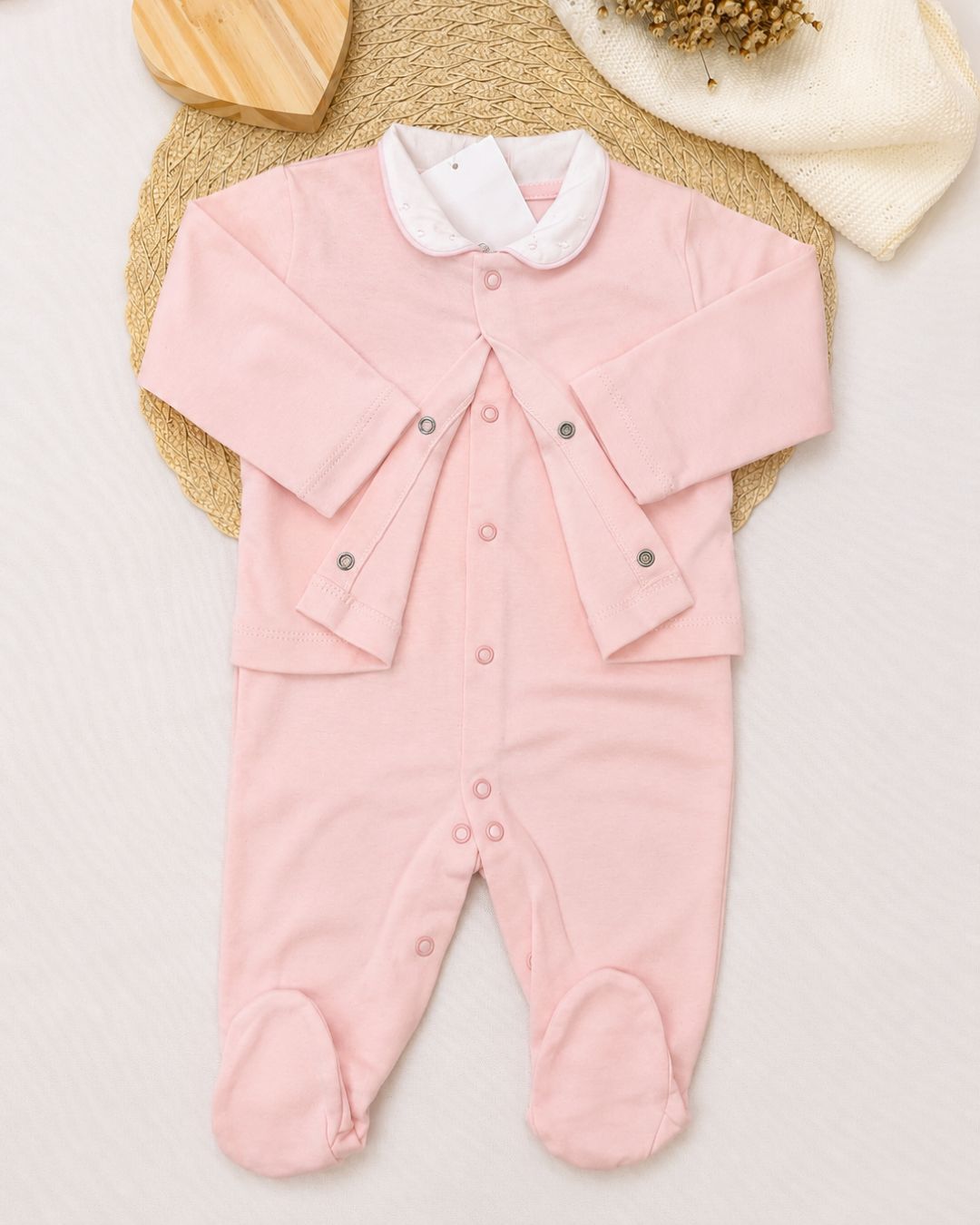 Conjunto Macacão Bebê Com Casaco